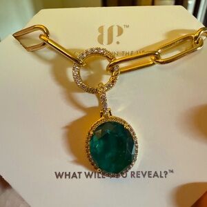 Luxurious Gold and Teal Pendant Necklace
